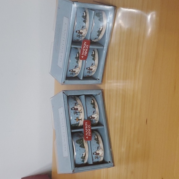 Canterbury Potteries Snowman Natural Glaze Stoneware Napkin Ring Holders - Picture 1 of 9